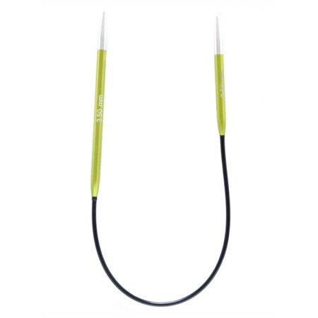 Knitting needles asymmetric aluminum circular zing Knitpro, 25 cm/3.50 mm 47056
