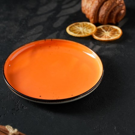 Porcelain dining plate Magistro "Cerera", d = 20 cm, orange color-5