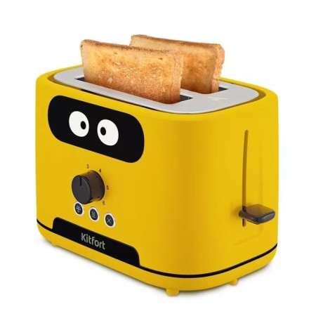 Toster KitFort KT-4093-1, 870 W, 6 frying modes, 2 toasts, yellow