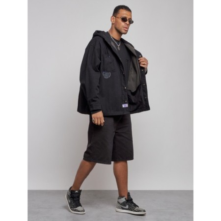 Jeaning jacket men's, size 56, black color-2