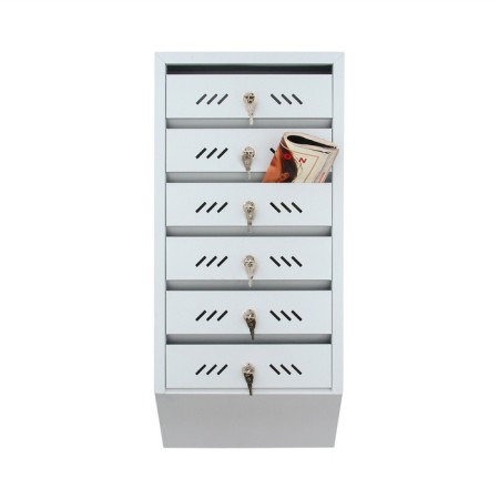 Mailing box multi -sectional, 6 sections, with the back wall, gray, Mix door