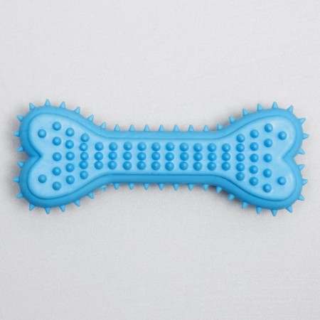 Chewing toy cast "bone for massage", 11 x 4 x 2 cm, blue-1