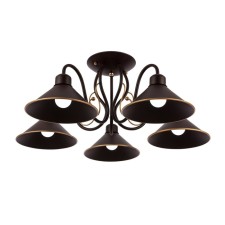 Ceiling EVOLUCE lamp. Sle120402-05. Ciolla. 5x60 watts, E27, 66x66x24 cm, dark -brown color