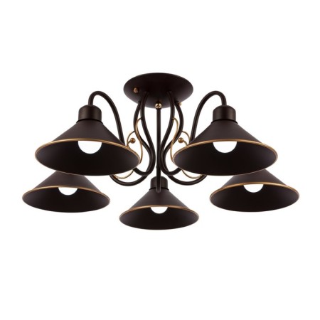 Ceiling EVOLUCE lamp. Sle120402-05. Ciolla. 5x60 watts, E27, 66x66x24 cm, dark -brown color