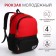 School backpack, 2 lightning departments, 3 pockets, black/red color