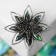 Galiotis brooch-column magnolia, green color in black silver