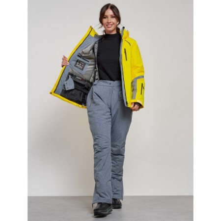 Ski jacket female winter, size 48, yellow color-9