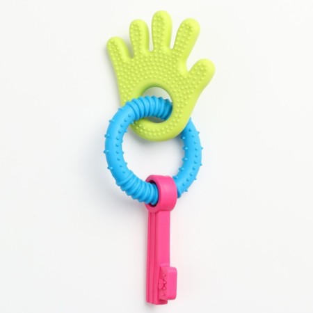 Chewing toy "Always together!", TPR, 18.5 cm, palm/circle/key-1