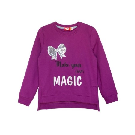 Sweatshirt for girls, plum color, height 98 cm-5