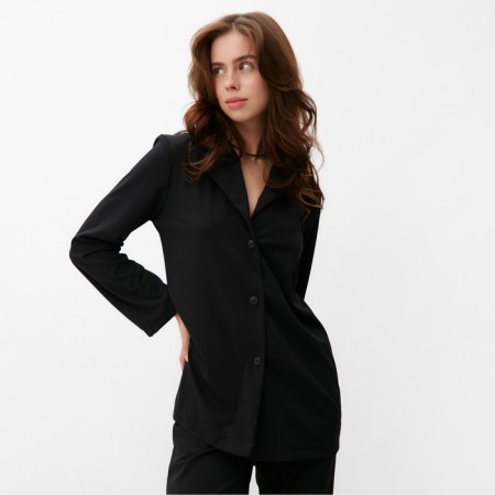 Women's costume (jacket, trousers) minku: Green Trend Black color, size 48-1