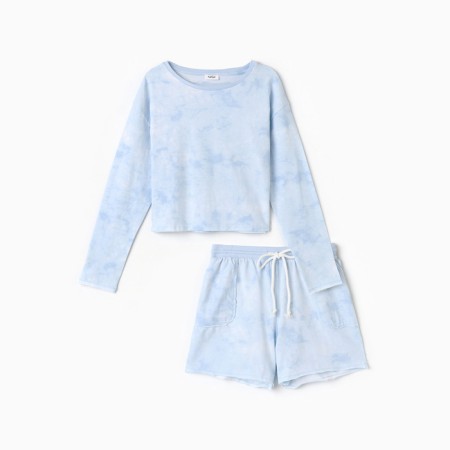 Women's costume (longshit and shorts) KAFTAN p. 48-50, blue-1