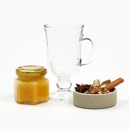 Gift set: spices for mulled wine, glass, cream of honey "spicy 2025"-1