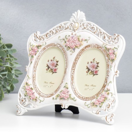 Photo frame Polystone in 2 photos 10x15 cm "Rosary" Ryzes 23x24.5 cm-1