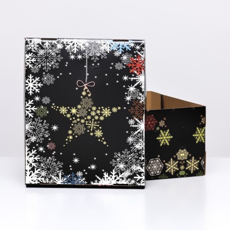 Folding box "Multi -colored snowflakes", 31.2 x 25.6 x 16.1 cm-4