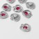 Suspension "Heart" 2.4 × 2.2 × 0.8 cm, (set 10 pcs.), Bright pink color in silver
