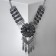 Necklace "India" flower, color black silver, 30 cm