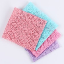 A set of shreds for needlework, guipure, 4 pcs: pink, coral, lilac, mint, 50 × 50 cm