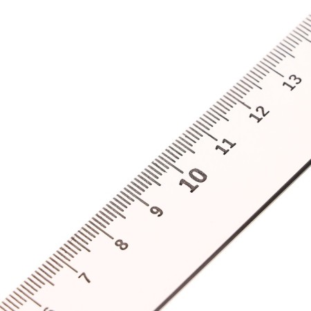 Damage set 4 objects (ruler 15 cm, square 30 °/ 60 °, 10 cm; square 45 °/ 45 °, 8 cm; transporter 180 °, 9 cm), transparent-5