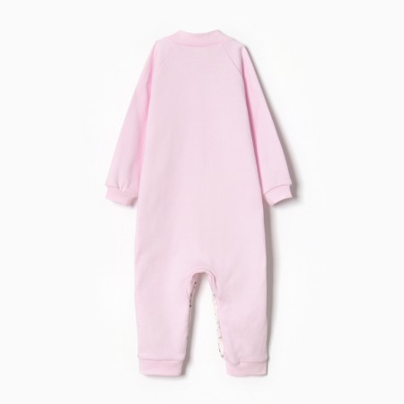 Details for children with open legs, pink color/hares, height 68-4