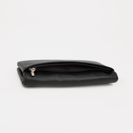 Women's wallet on magnets, black color-4