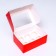 Packaging for cupcakes with a window for 6 cellulose cupcakes, scarlet, 25 x 17 x 10 cm