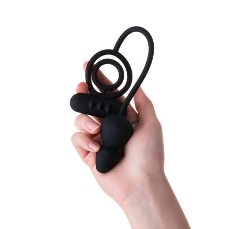 Anal plug with additional stimulation Erotist, silicone, black color-3