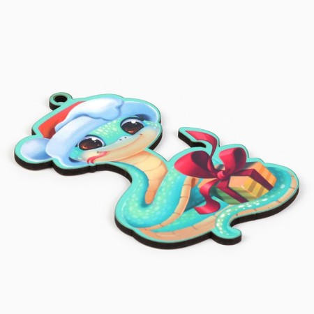 Christmas tree toy New Year's "Snake with a gift", for the New Year, 7 x 11 cm-2