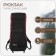 Tourist backpack, TAIF, 80 liters, cord department, outer pocket, 2 side pockets, black color/cherry