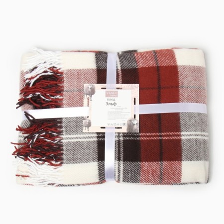 Elf blanket, 140x200 cm, white/terracotta/brown, New Zealand wool 70%, PE 30%-4
