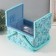 Casket for needlework "Butterflies and flowers on blue" 19x26x14.5 cm