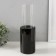 Ceramics candlestick, glass for 1 candle "chrome" d = 7.5 cm black 9.2x9.2x29.5 cm