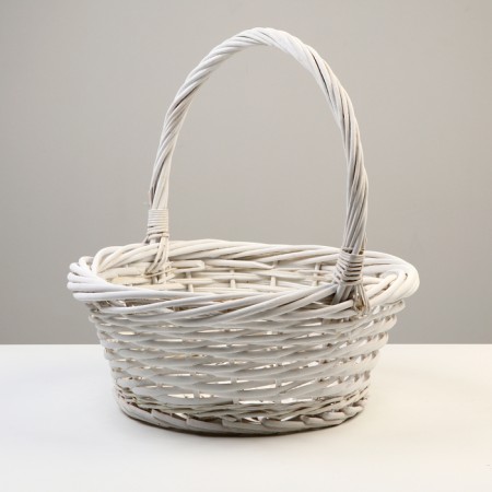 Stick of baskets, 49x18/45 cm, 39x16/38 cm, 30x13/33 cm, white, willow-3