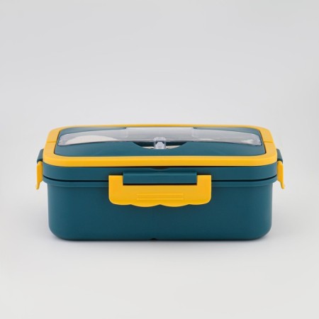Lunch box, 800 ml, with instruments, 12 x 7.6 x 20 cm, turquoise