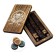Wooden backgammon + Partschch (Ludo), board game, 37 x 37 cm