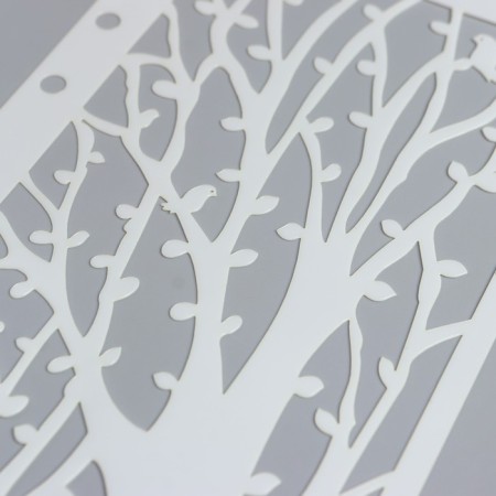 Stencil plastic "Tree with birds" 17x9.8 cm-1