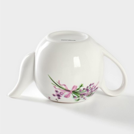 Kettle of porcelain tender "lavender", 800 ml, white color-5