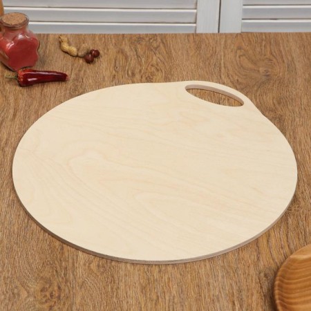 Dressing and serving wooden "Circle with a pen", 37.5 × 37.5 × 0.8 cm