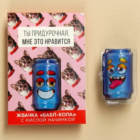 Chewing gum with acid filling "You are a moron", 1 pc.-1