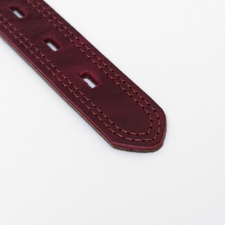 Collar leather two-layer 3 cm, Osh 35-47 cm, ruby-5