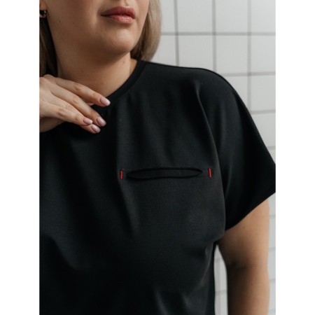 Women's T-shirt Volgare, size 48-50, black color-2