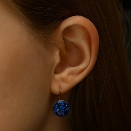 Earrings with the rhinestones "confetti" flash, color mix-5