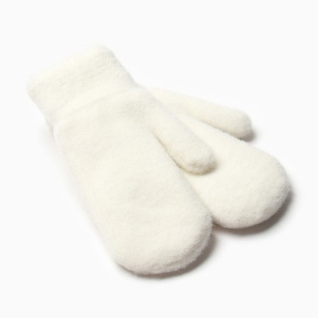Women's mittens for claim Minaku smooth 22 cm milk-1