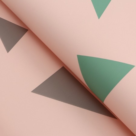 Floristic film in sheets, "geometry", pink, 58 x 58 cm-1