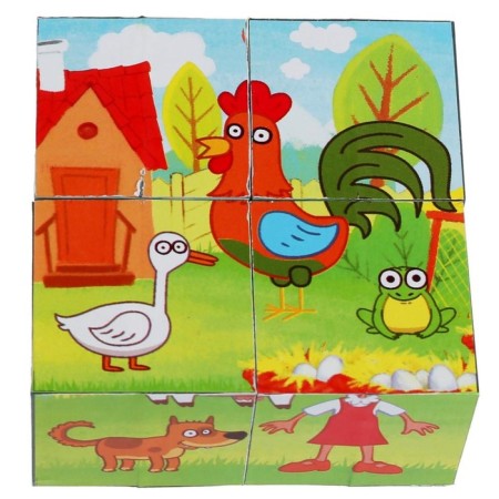 A set of 4 cubes "Blue Tractor"-3