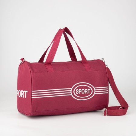 Sports bag with lightning, long belt, burgundy color