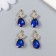 Decor for creativity metal, rhinestones "sapphire drop with a butterfly" gold 1.4x2.7 cm
