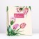 Gift package "March 8", tulips on yellow, 26 x 32 x 12 cm