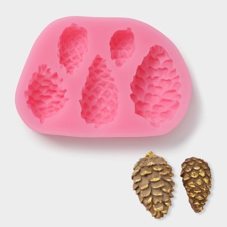 Silicone Mold "cones", 10.2 × 7 × 1.6 cm, pink color