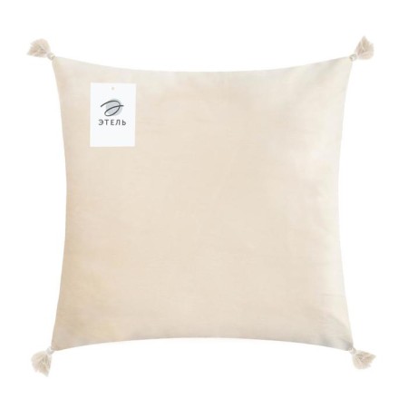 Decorative pillowcase with brushes Ethel Milk color, 45x45 cm, polyester, velor-4