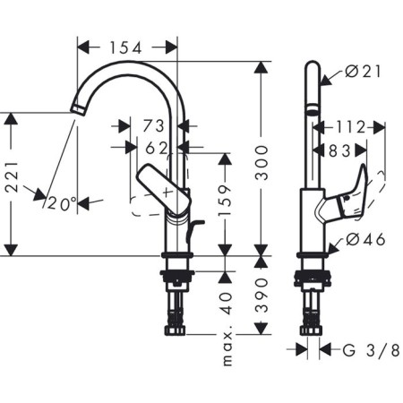 Hansgrohe Logis 71130000, 210 mm shell mixer, rotary pour-1